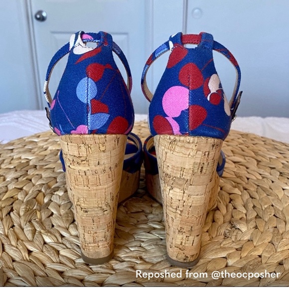 L. K. Bennett High Cork Wedge Platform Sandals, Size 6.5 NEW - Picture 4 of 8